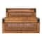 Hello Honey® Dark Brown Modern Decorative Rectangle Woven Rattan & Wood Display Box Set with Glass Top